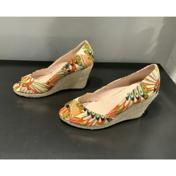 Ashro Espadrille Canvas Wedge NWT Size 9M - Picture 2 of 5